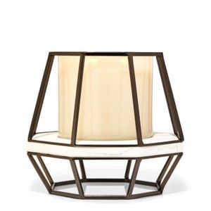 BATH AND BODY WORKS geometric pedestal 3 wick candle holder